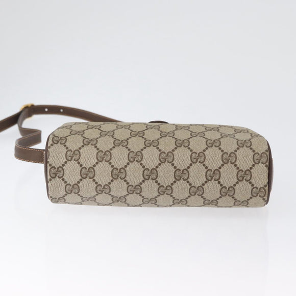GUCCI GG Supreme Web Sherry Line Bag PVC Beige Gold 89 02 018 Auth ep13467