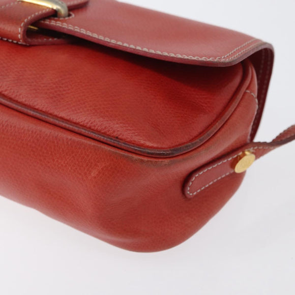LOEWE Shoulder Bag Leather Red Gold Auth ep13468