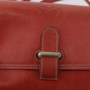 LOEWE Shoulder Bag Leather Red Gold Auth ep13468-15