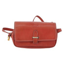 LOEWE Shoulder Bag Leather Red Gold Auth ep13468-2