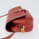 LOEWE Shoulder Bag Leather Red Gold Auth ep13468-5
