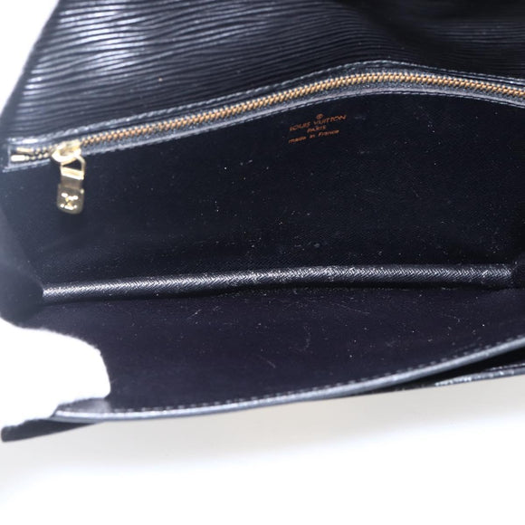 LOUIS VUITTON Epi Serie Dragonne Clutch Bag Black Noir M52612 LV Auth ep13469