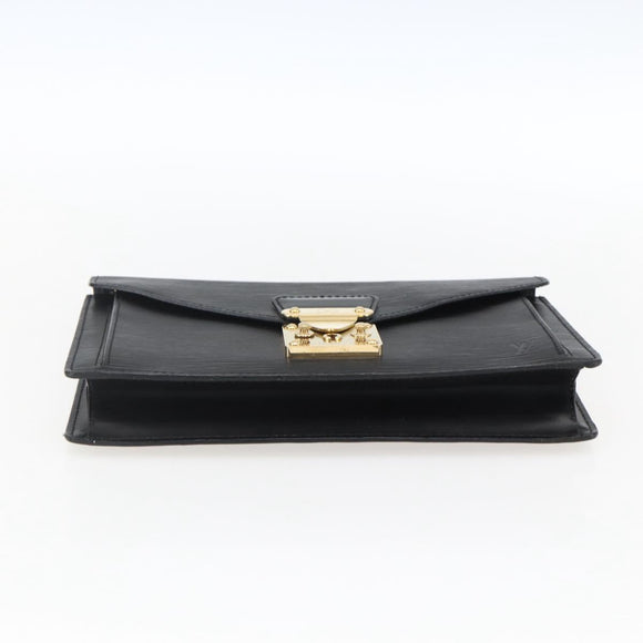 LOUIS VUITTON Epi Serie Dragonne Clutch Bag Black Noir M52612 LV Auth ep13469
