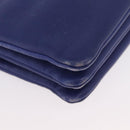 CELINE Trio Shoulder Bag Leather Blue Gold Auth ep13474-14