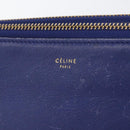 CELINE Trio Shoulder Bag Leather Blue Gold Auth ep13474-17