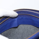 CELINE Trio Shoulder Bag Leather Blue Gold Auth ep13474-18