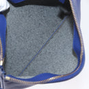 CELINE Trio Shoulder Bag Leather Blue Gold Auth ep13474-22