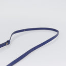 CELINE Trio Shoulder Bag Leather Blue Gold Auth ep13474-8