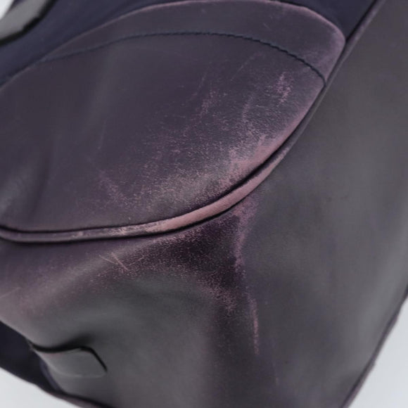 PRADA Boston Bag Nylon Purple Silver Auth ep13475