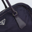 PRADA Boston Bag Nylon Purple Silver Auth ep13475-10