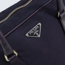 PRADA Boston Bag Nylon Purple Silver Auth ep13475-17