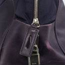 PRADA Boston Bag Nylon Purple Silver Auth ep13475-19
