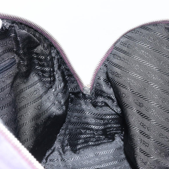 PRADA Boston Bag Nylon Purple Silver Auth ep13475