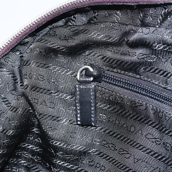 PRADA Boston Bag Nylon Purple Silver Auth ep13475