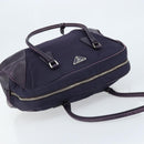 PRADA Boston Bag Nylon Purple Silver Auth ep13475-6