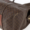 CELINE Macadam Canvas Tote Bag PVC Leather Brown Gold Auth ep13478-8