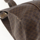CELINE Macadam Canvas Tote Bag PVC Leather Brown Gold Auth ep13478-17