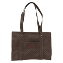 CELINE Macadam Canvas Tote Bag PVC Leather Brown Gold Auth ep13478-13