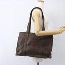 CELINE Macadam Canvas Tote Bag PVC Leather Brown Gold Auth ep13478-22
