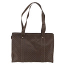 CELINE Macadam Canvas Tote Bag PVC Leather Brown Gold Auth ep13478-2