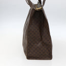 CELINE Macadam Canvas Tote Bag PVC Leather Brown Gold Auth ep13478-3