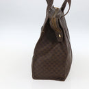 CELINE Macadam Canvas Tote Bag PVC Leather Brown Gold Auth ep13478-4