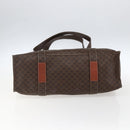 CELINE Macadam Canvas Tote Bag PVC Leather Brown Gold Auth ep13478-5