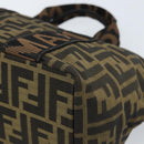 FENDI Zucca Canvas Hand Bag Brown Black Auth ep13479-14