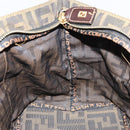 FENDI Zucca Canvas Hand Bag Brown Black Auth ep13479-18