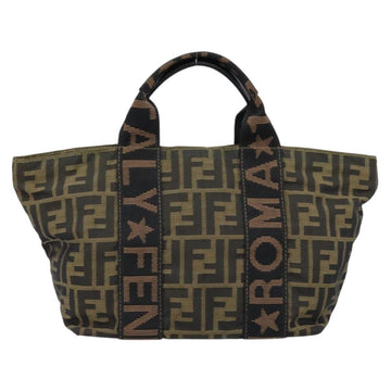 FENDI Zucca Canvas Hand Bag Brown Black Auth ep13479 - 0