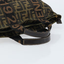 FENDI Zucca Canvas Hand Bag Brown Black Auth ep13479-7