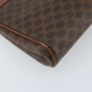 CELINE Macadam Canvas Shoulder Bag PVC Leather Brown Gold Auth ep13480-13