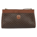 CELINE Macadam Canvas Shoulder Bag PVC Leather Brown Gold Auth ep13480-2