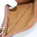 CELINE Macadam Canvas Shoulder Bag PVC Leather Brown Gold Auth ep13480-22