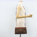 CELINE Macadam Canvas Shoulder Bag PVC Leather Brown Gold Auth ep13480-24