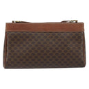 CELINE Macadam Canvas Shoulder Bag PVC Leather Brown Gold Auth ep13480-3