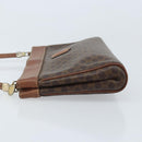 CELINE Macadam Canvas Shoulder Bag PVC Leather Brown Gold Auth ep13480-5