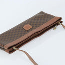 CELINE Macadam Canvas Shoulder Bag PVC Leather Brown Gold Auth ep13480-6