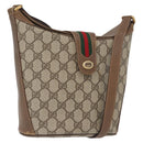 GUCCI GG Supreme Web Sherry Line Bag PVC Beige Gold 904 02 081 Auth ep13481-1