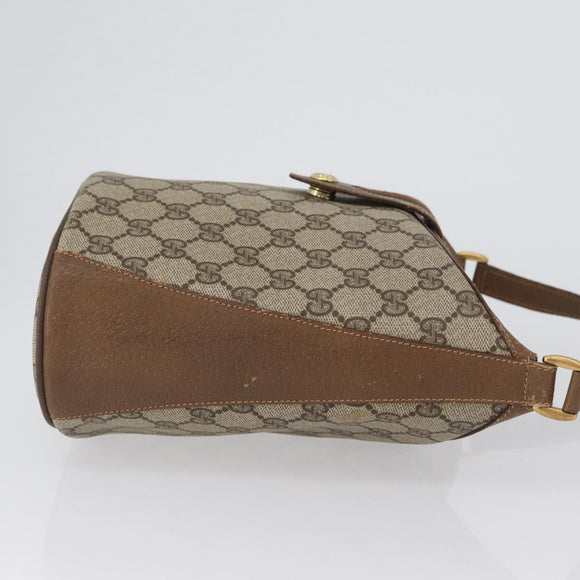 GUCCI GG Supreme Web Sherry Line Bag PVC Beige Gold 904 02 081 Auth ep13481