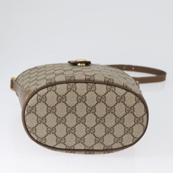 GUCCI GG Supreme Web Sherry Line Bag PVC Beige Gold 904 02 081 Auth ep13481