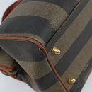 FENDI Pecan Canvas Hand Bag Black Brown Auth ep13483-16