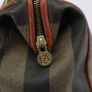FENDI Pecan Canvas Hand Bag Black Brown Auth ep13483-19