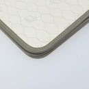 Christian Dior Honeycomb Canvas Chain Shoulder Bag PVC White Gold Auth ep13486-11