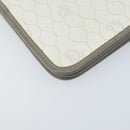 Christian Dior Honeycomb Canvas Chain Shoulder Bag PVC White Gold Auth ep13486-13