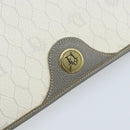 Christian Dior Honeycomb Canvas Chain Shoulder Bag PVC White Gold Auth ep13486-14