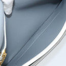 Christian Dior Honeycomb Canvas Chain Shoulder Bag PVC White Gold Auth ep13486-17