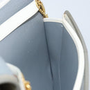 Christian Dior Honeycomb Canvas Chain Shoulder Bag PVC White Gold Auth ep13486-18