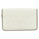 Christian Dior Honeycomb Canvas Chain Shoulder Bag PVC White Gold Auth ep13486-3
