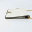 Christian Dior Honeycomb Canvas Chain Shoulder Bag PVC White Gold Auth ep13486-4